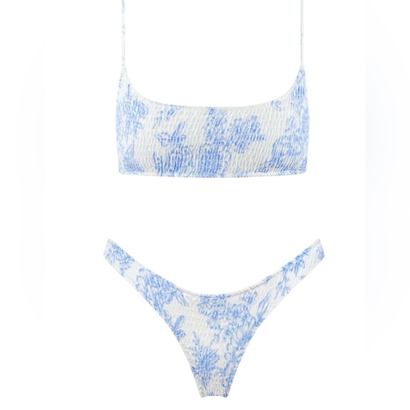 Blue Floral Bikini Set - Picture 1 of 4